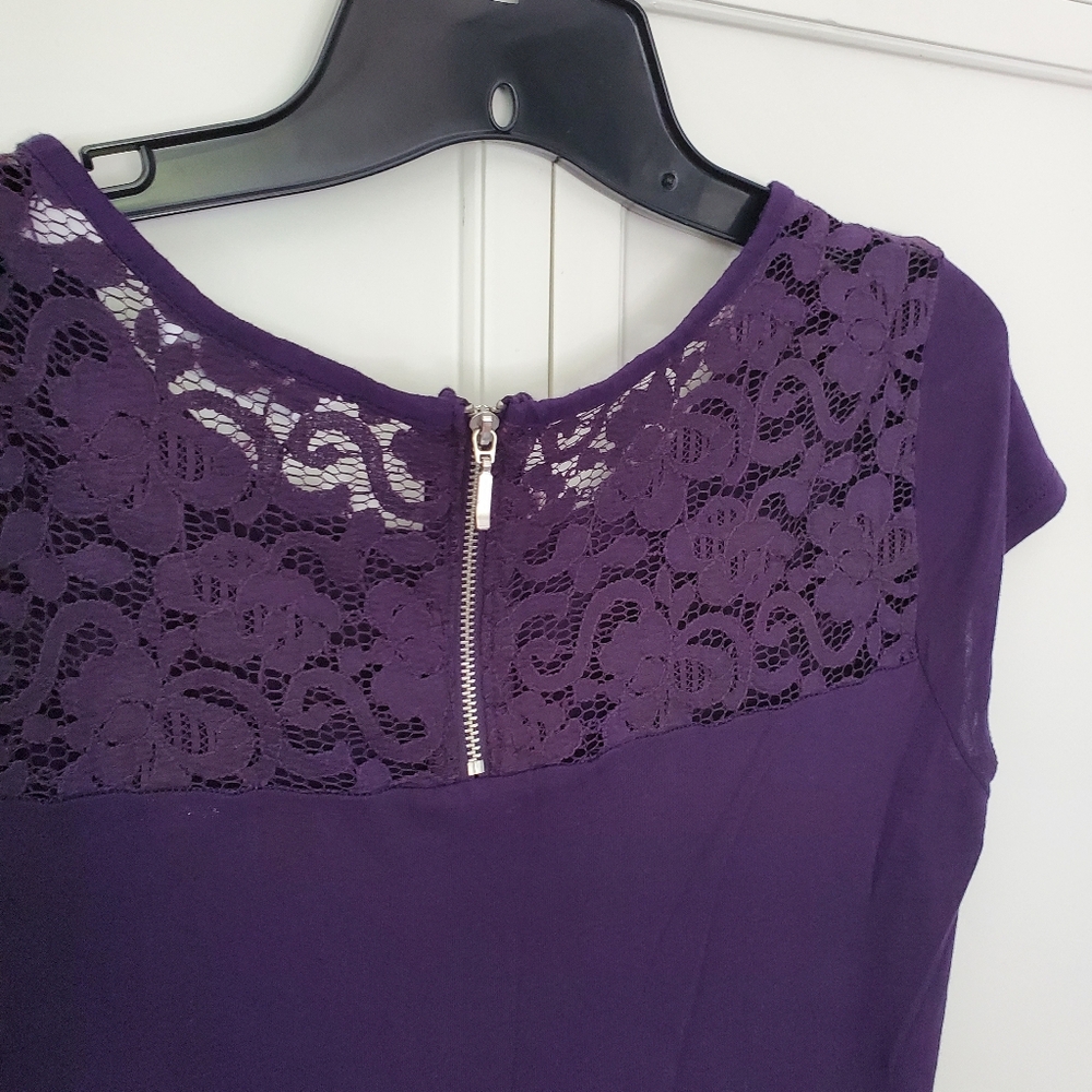 Lace Overlay Short Sleeve Top - Picture 5 of 5